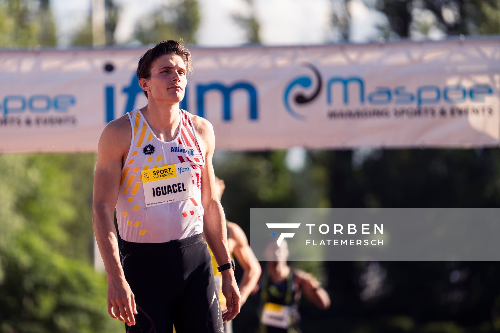 Christian Iguacel (AC Lyra) am 28.05.2022 waehrend der World Athletics Continental Tour IFAM Oordegem in Oordegem